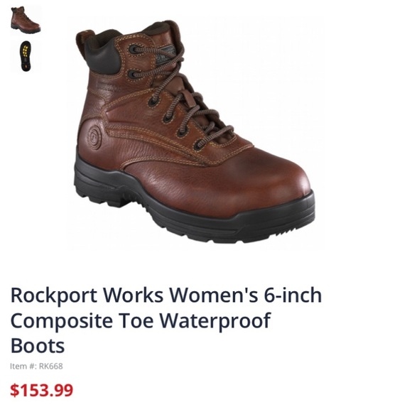 Rockport Works Women's 6-inch Composite Toe Waterproof Boots Size 8.5W - Picture 15 of 15